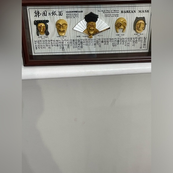 Koren Mask Other - Korean Mask . The Mask play of Hahoe Byeolsin Exorcism 5 Mask in a shadow Box
